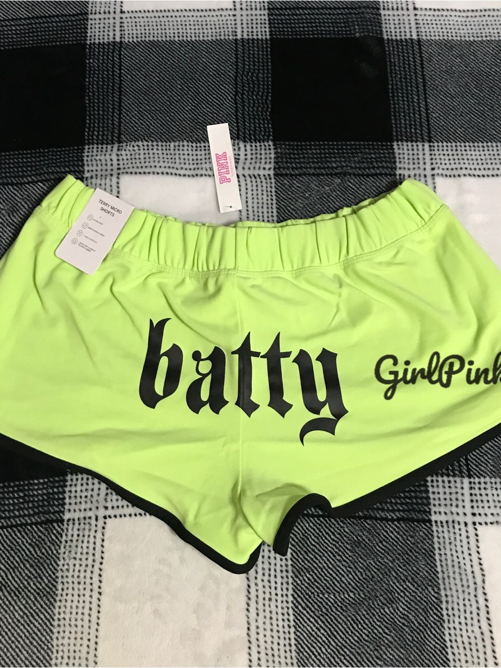 VS PINK BATTY LOGO HALLOWEEN 2026 TERRY MODAL MICRO SHORTS SOUR APPLE SIZE XS-XL